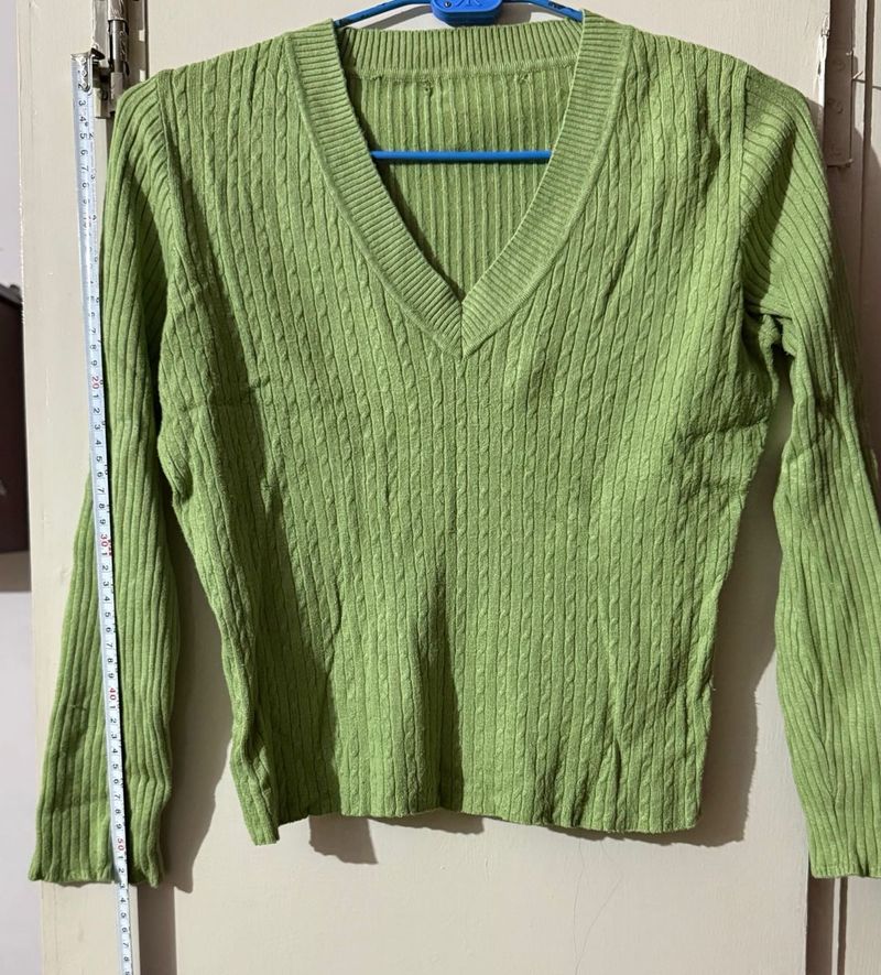 Light green V neck sweater