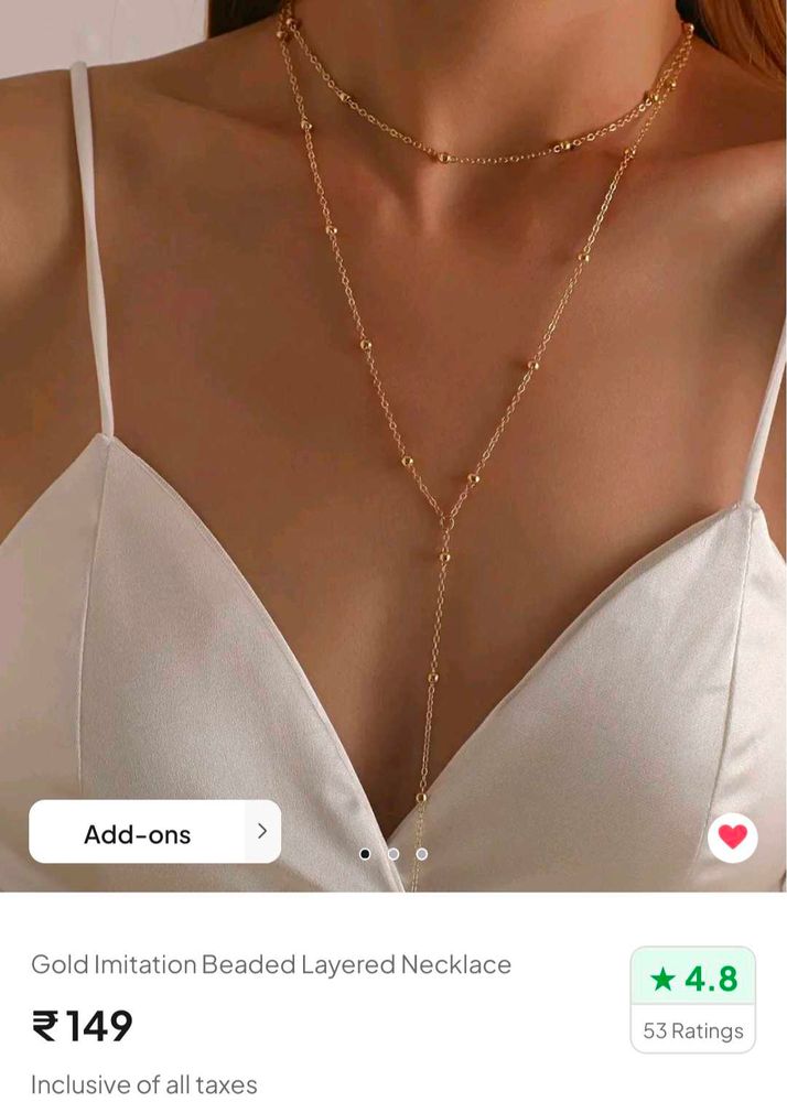Gold Layered Beaded Necklace