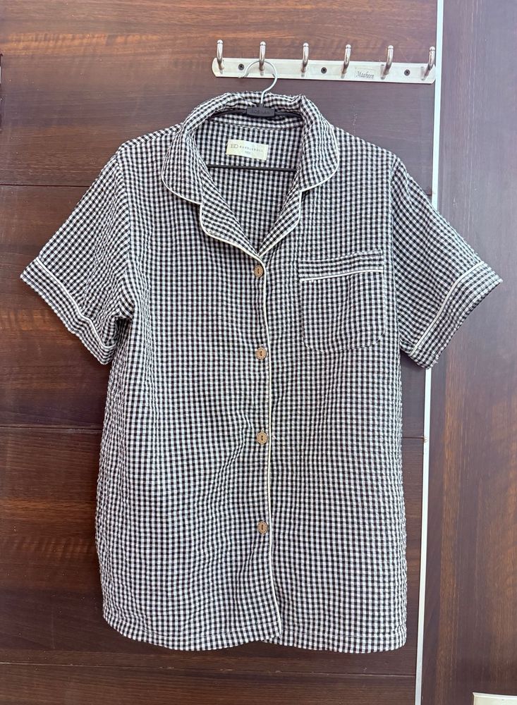 Cozy Gingham Pajama Shirt