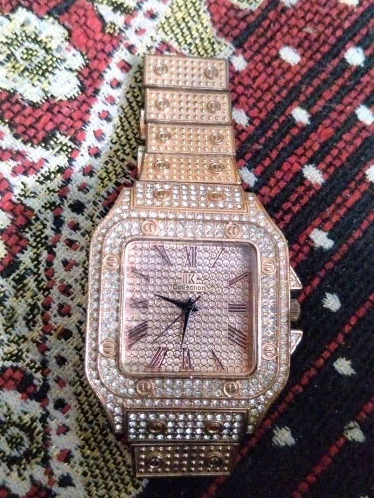 Blinged Out Square Watch