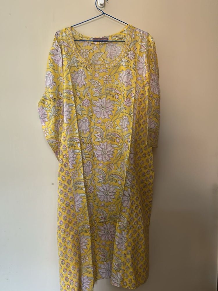 Yellow Floral Kurta