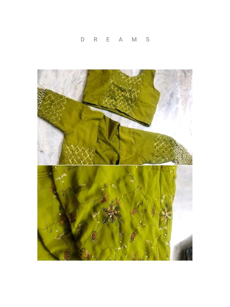 Embroidered Saree with three blouse
