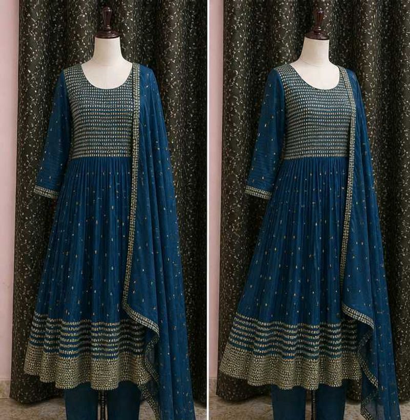 Elegant Teal Kurta Set with Dupatta