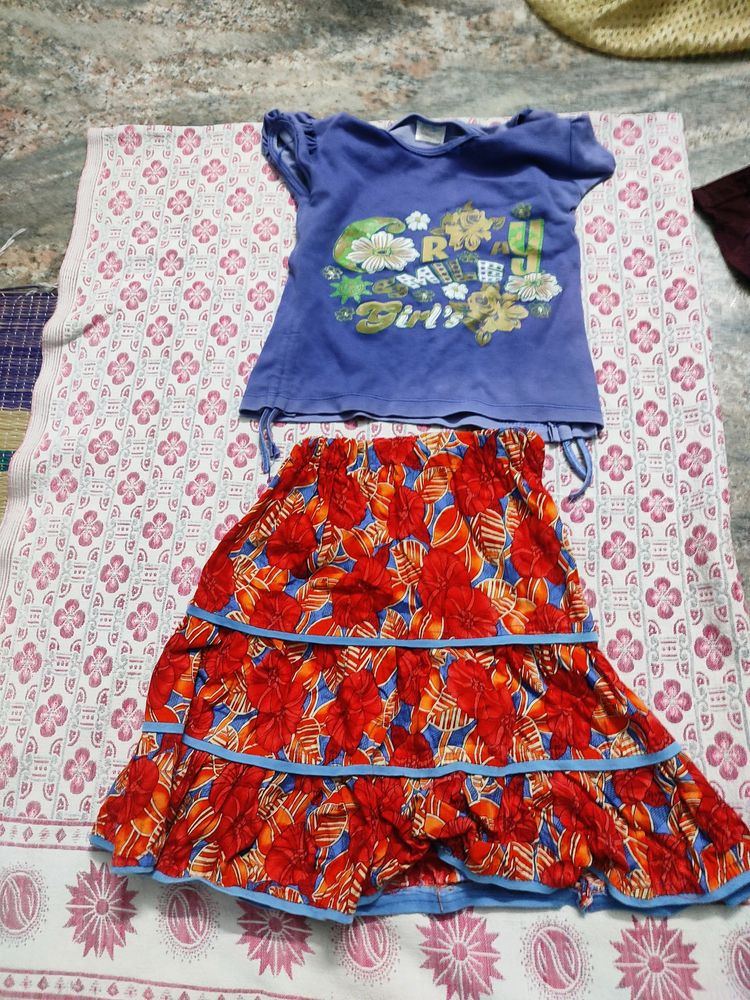 Girls Top And Skirt