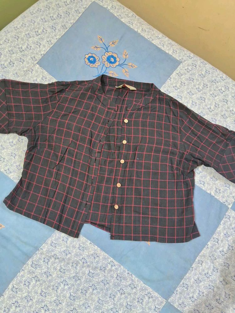 Chic Plaid Button-Up Top