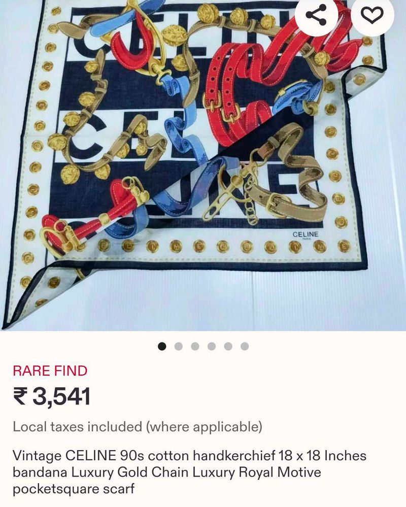 Rare Find Vintage CELINE 90s Cotton Scarf