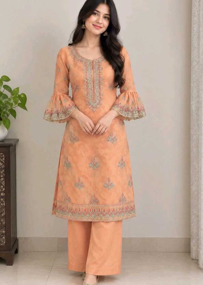 🧡Unstichchid Embroidered pakistani suite🧡