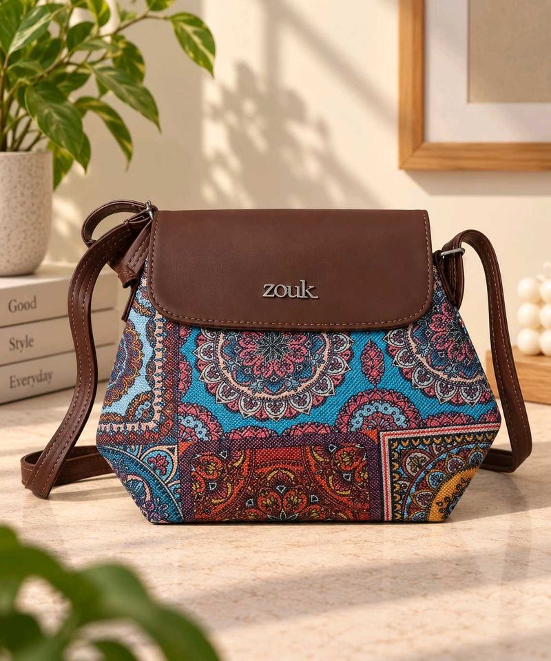 Zouk Printed Crossbody Bag