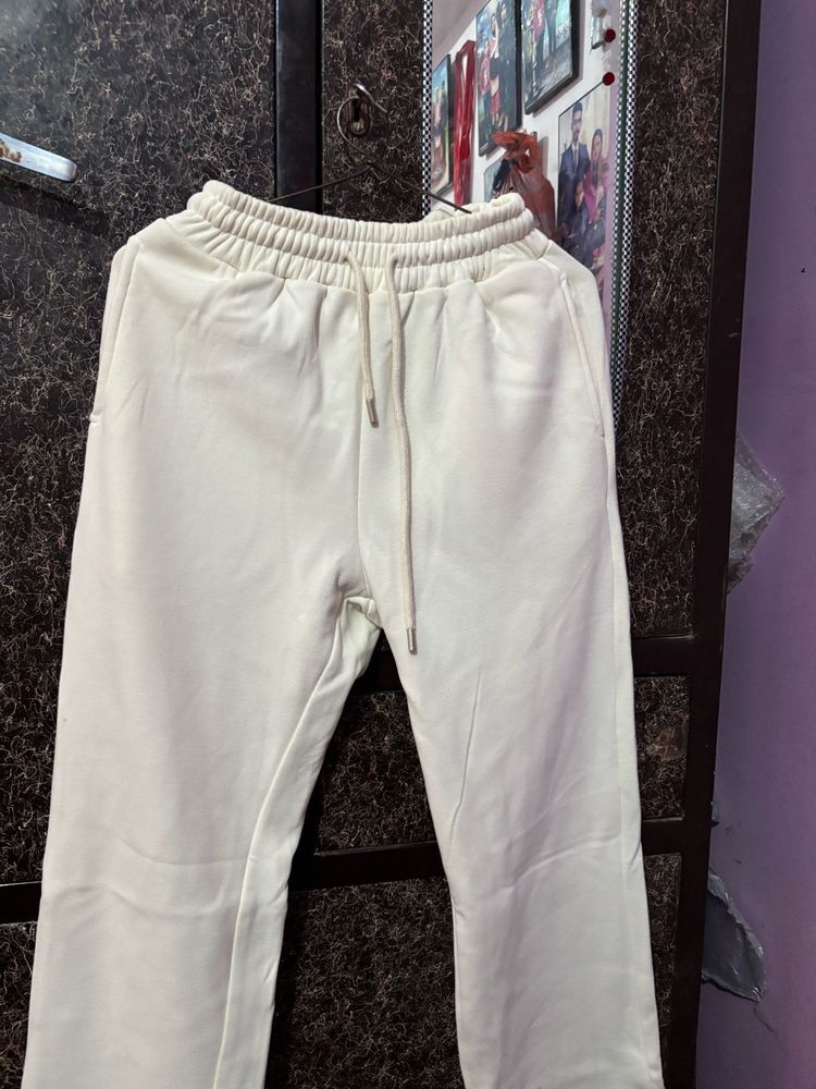 Cream Relaxed Fit Sweatpants