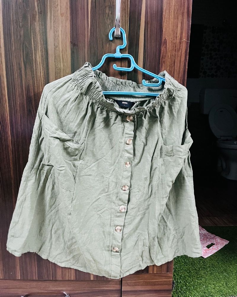 New Max Sea Green Mid Length Skirt