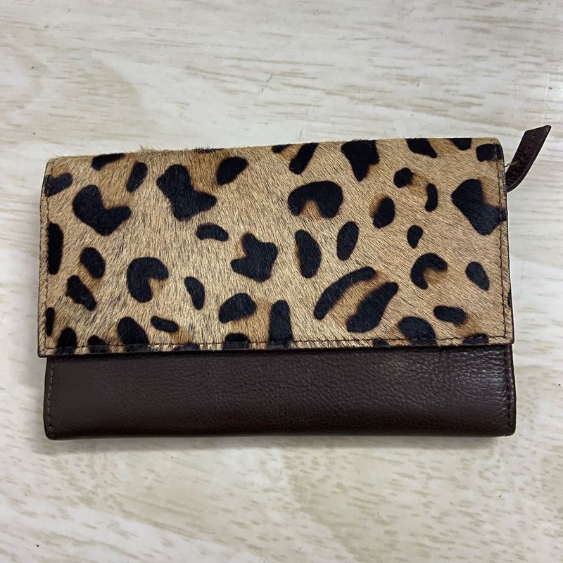 Leopard Print &amp; Leather Wallet