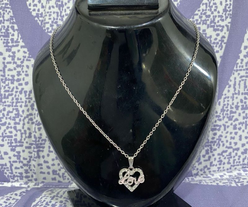 Heart 'Love' Silver Necklace