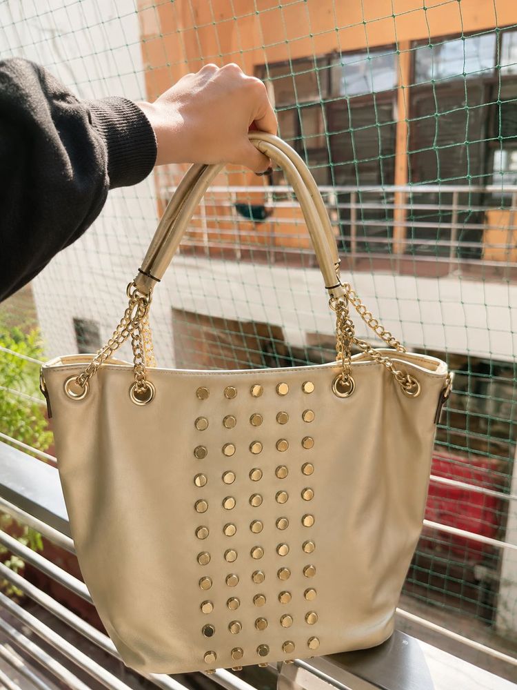 Gold Studded Tote Bag
