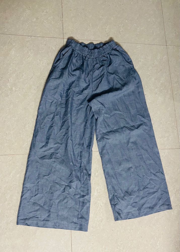 Blue Wide Leg Trousers