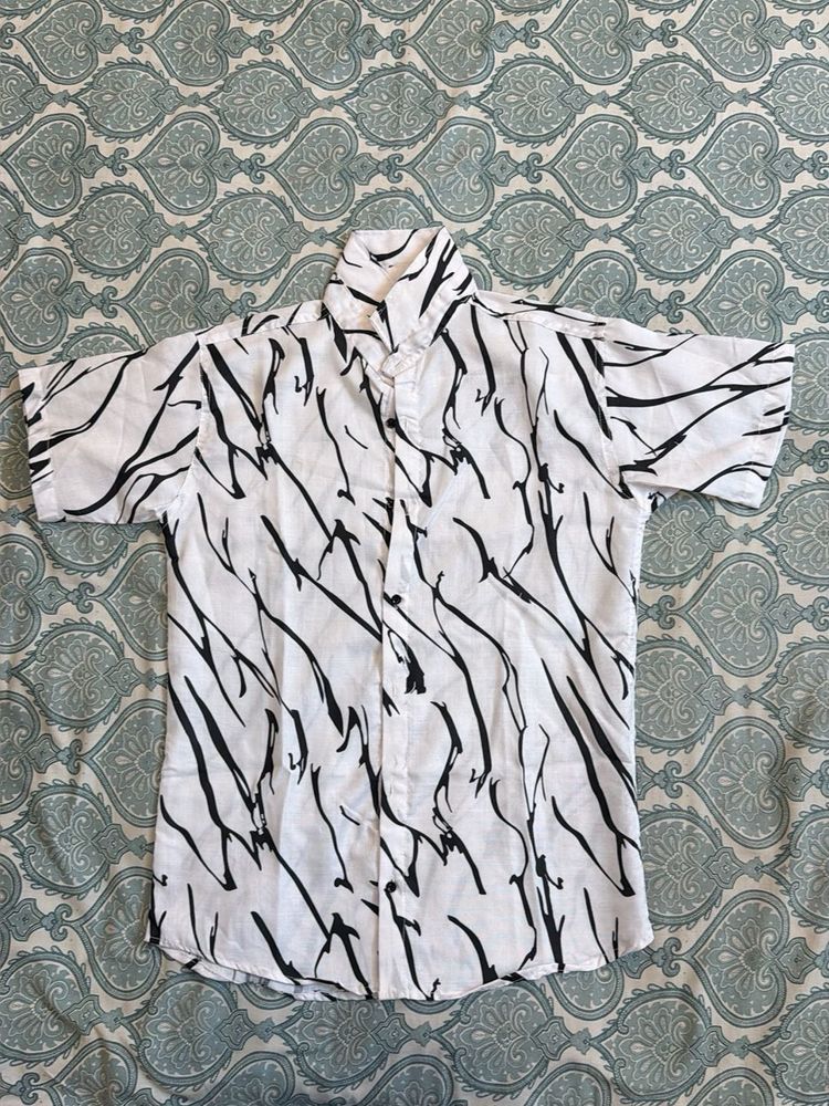 Stylish Abstract Print Short Sleeve Shirt