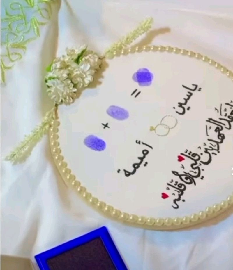 Couple Name Wedding Hoop For Thumbprint