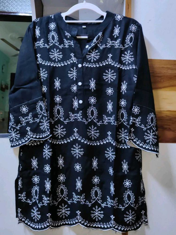 Black Codset with all over Embroidery