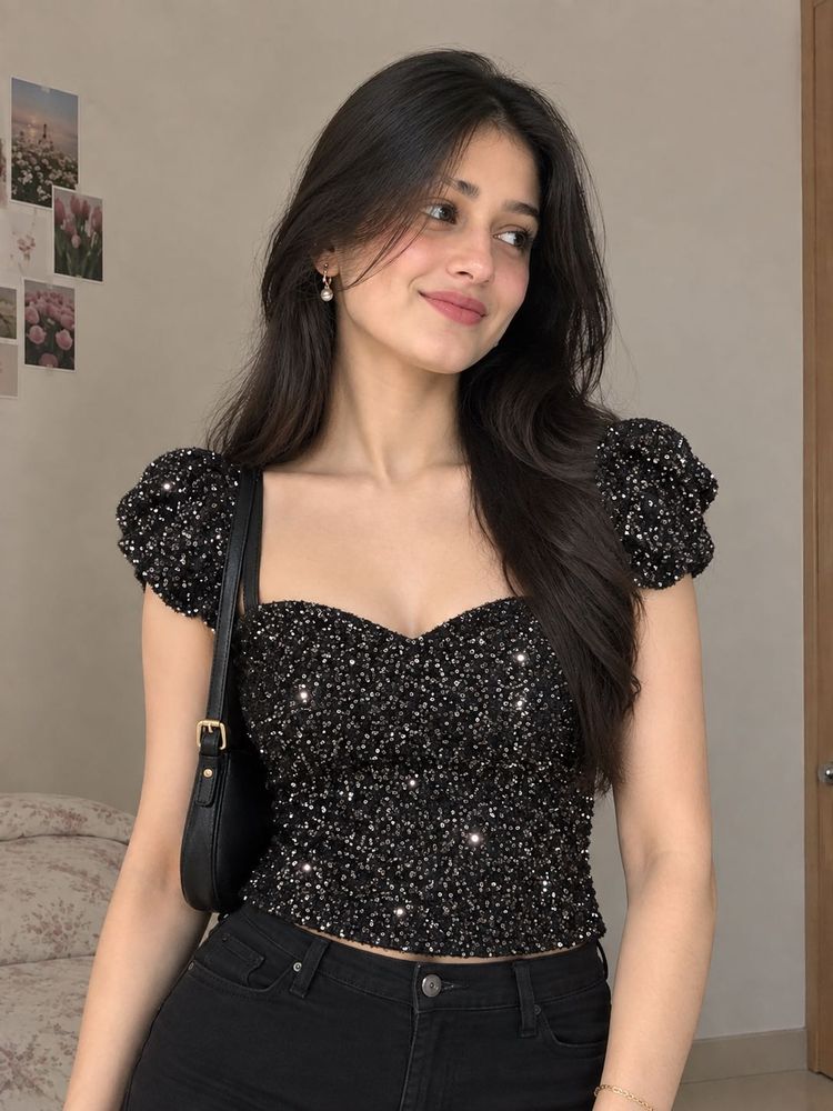 Sparkling Sequin Crop Top