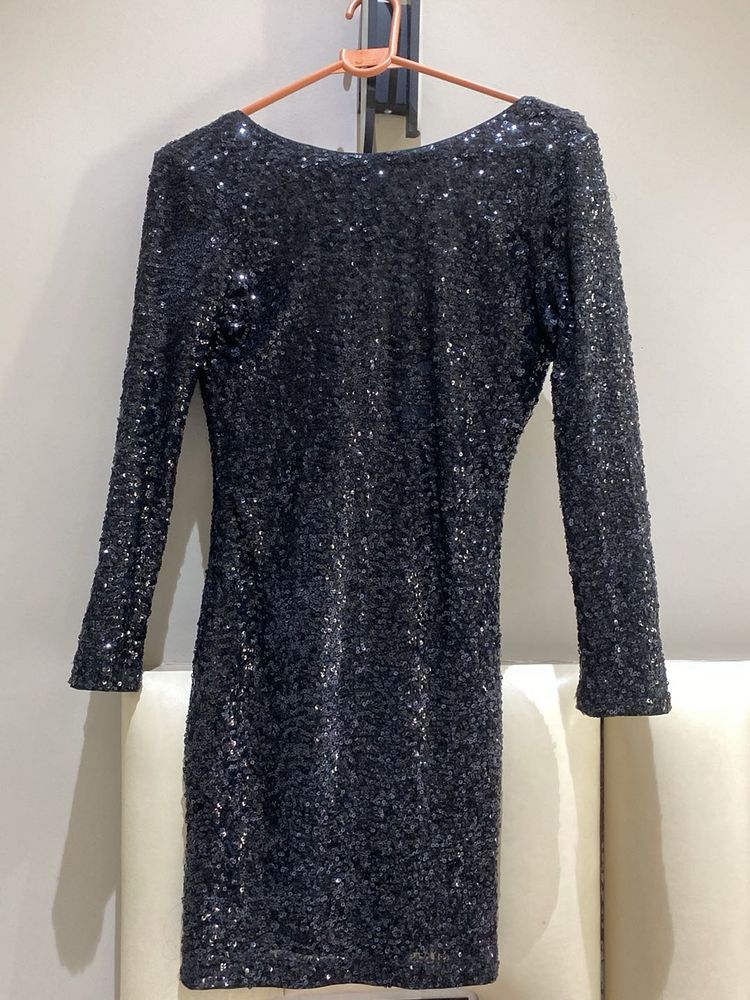 Sparkling Black Sequin Dress