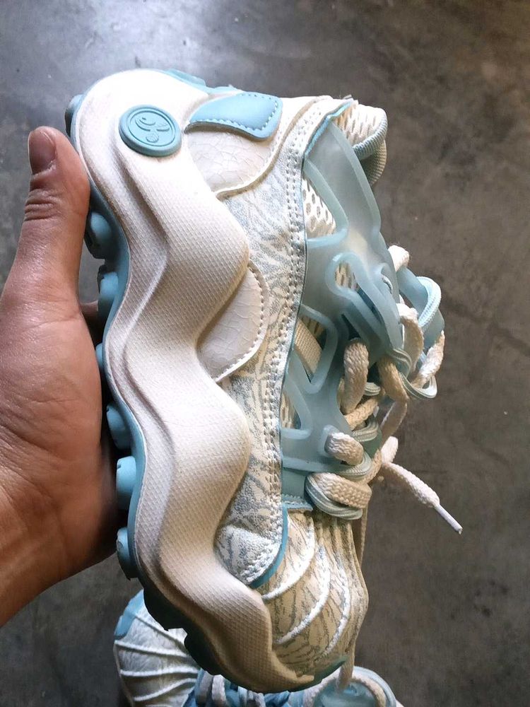 Stylish White &amp; Blue Sneakers