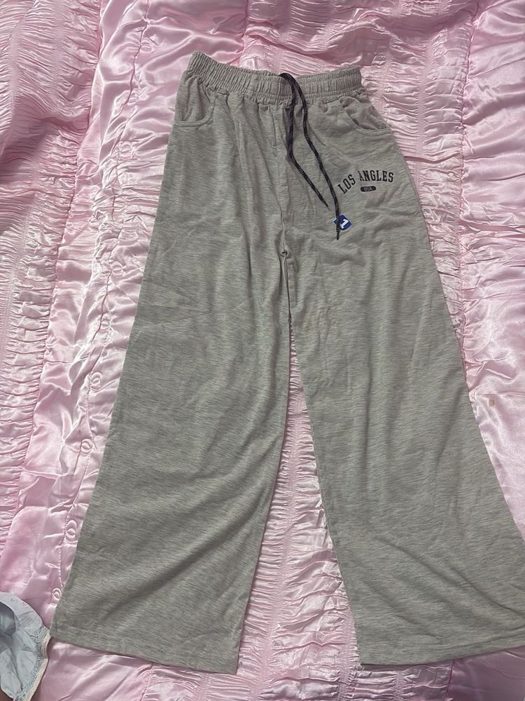 Gray "Los Angles" Wide Leg Lounge Pants