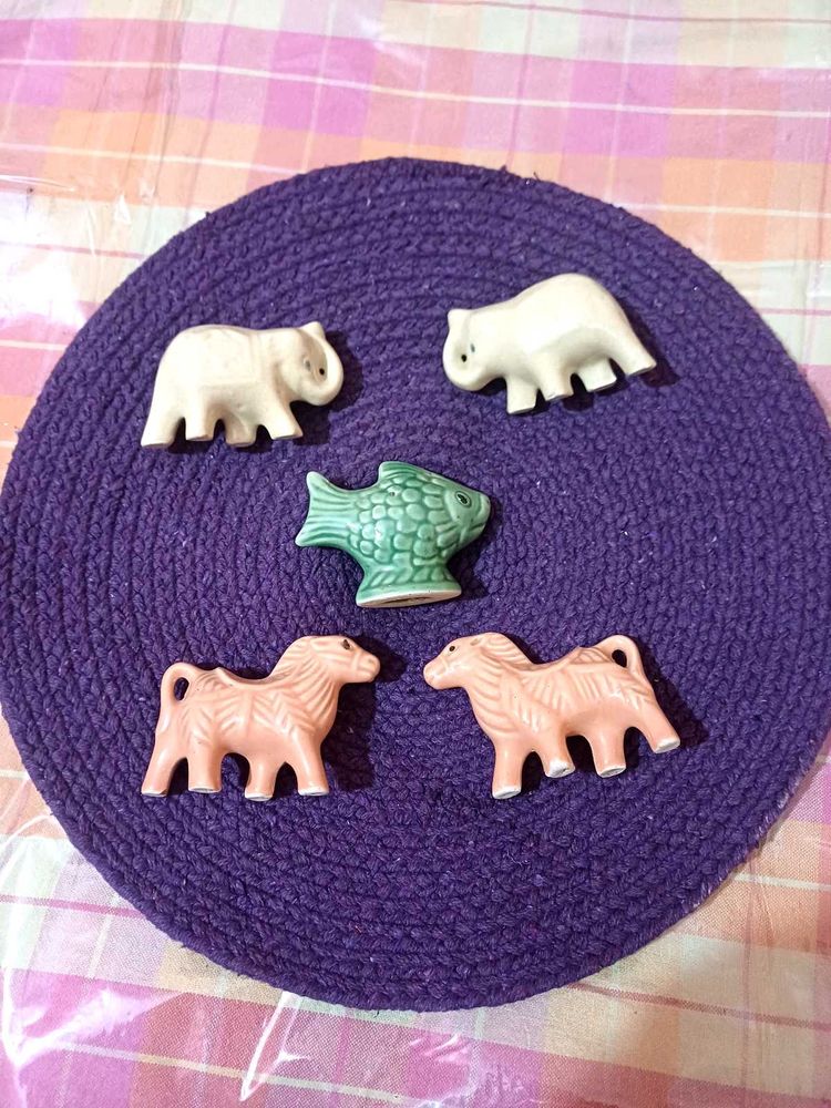 very old Cute Ceramic Animal Figurines Set