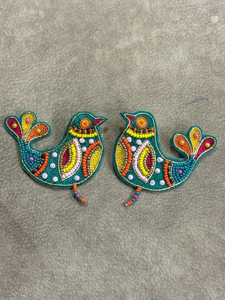 Handmade Beaded Bird earrings