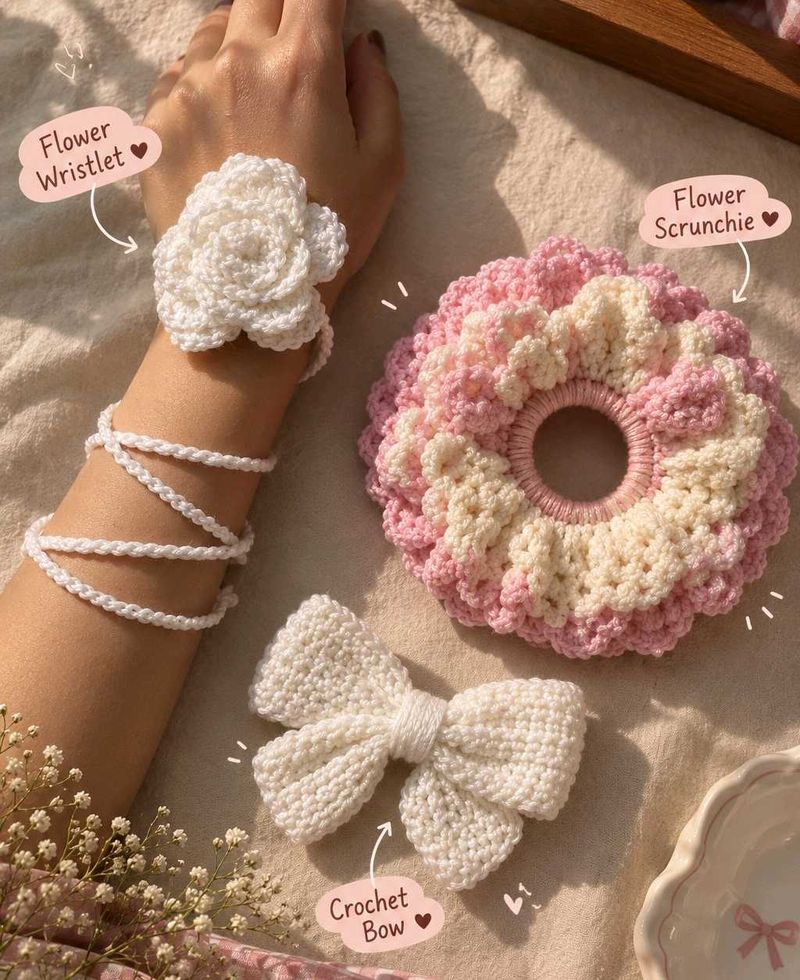 🎀 Bow + Scrunchie + Rose Chocker 🎀✨️