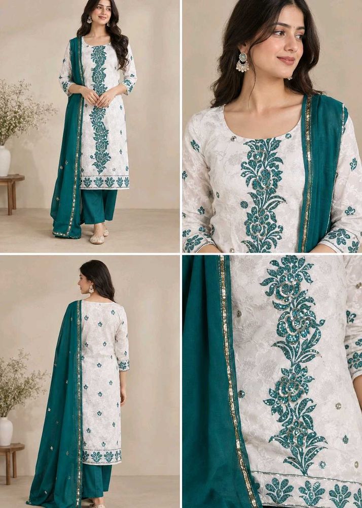 Embellished Kurta Set with Dupatta