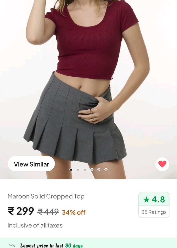 Maroon Cropped Top