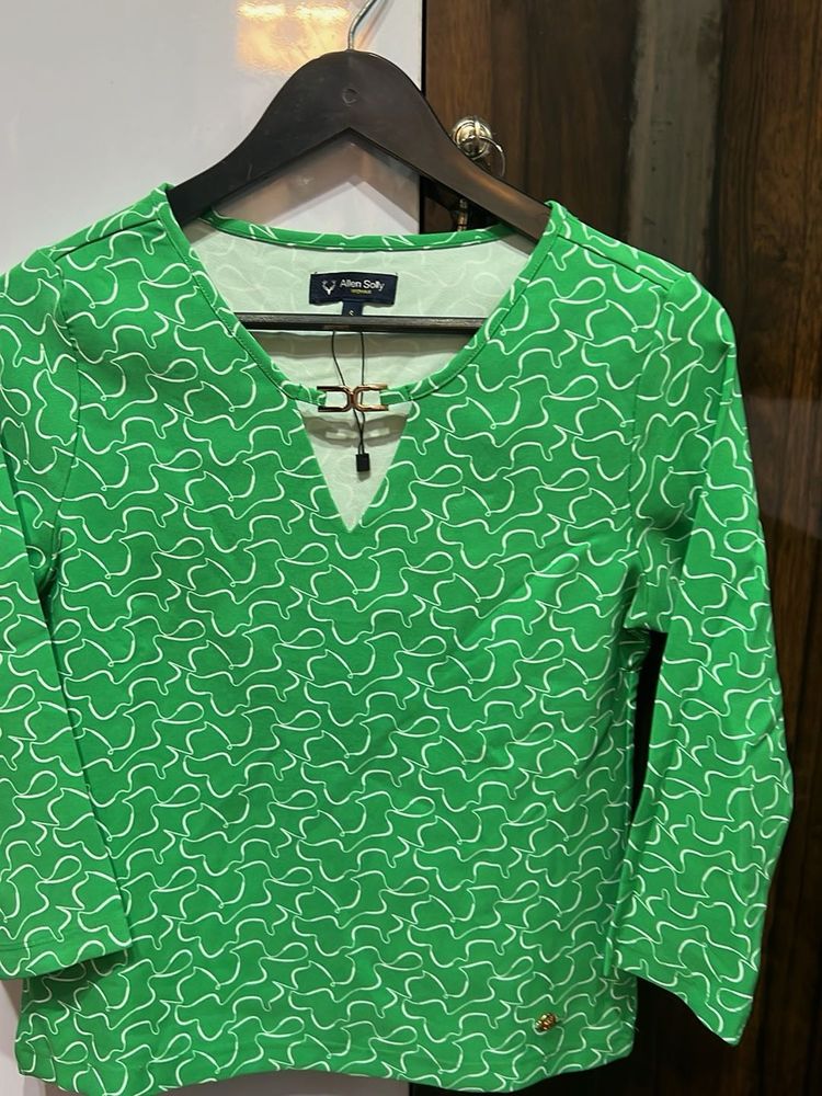 Allen Solly Green Printed Top