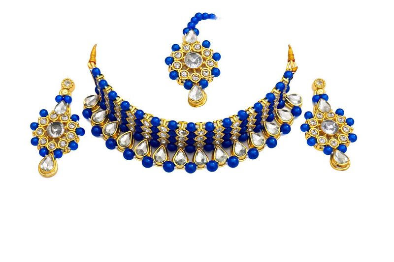 Elegant Blue &amp; Gold Jewelry Set