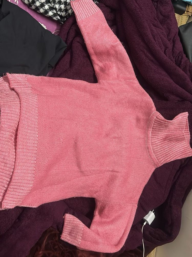 Pink Turtleneck Sweater