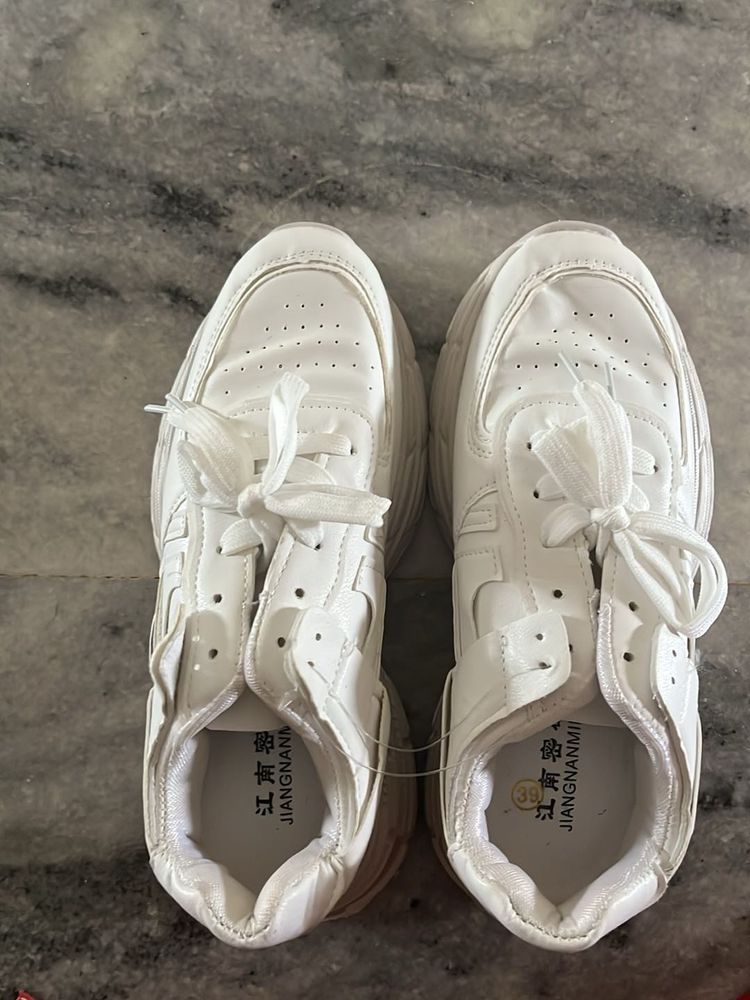 White Platform Sneakers