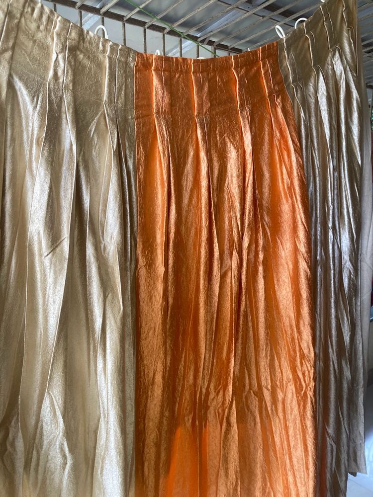 Color Block Pleated Curtains