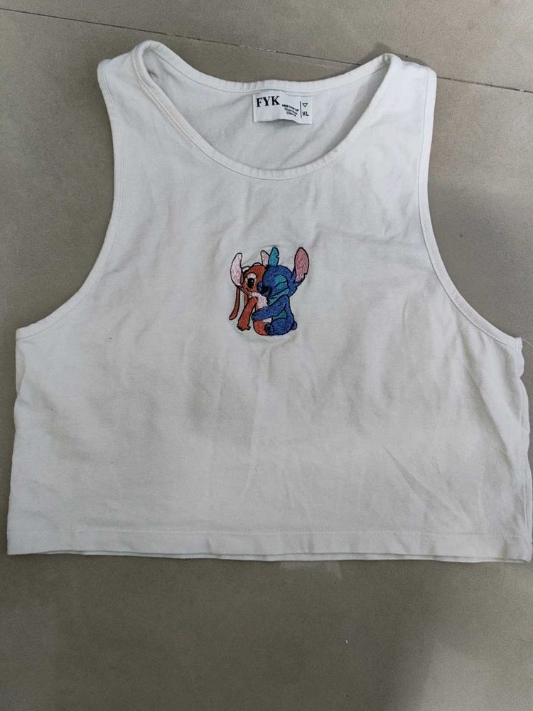 White Stitch &amp; Angel Tank Top