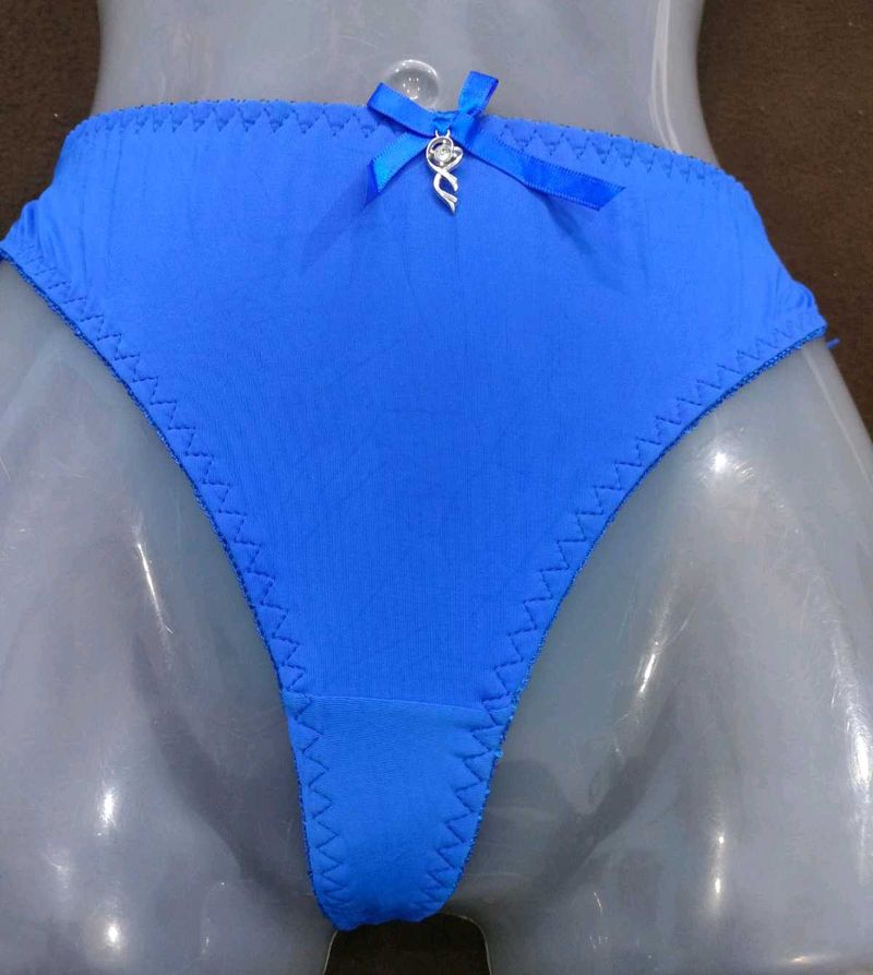 Blue Thong🤎 with Bow Detail