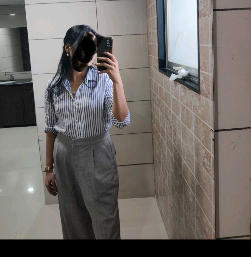 Striped Button-Up Shirt