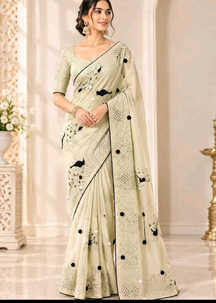 Elegant Embroidered Saree