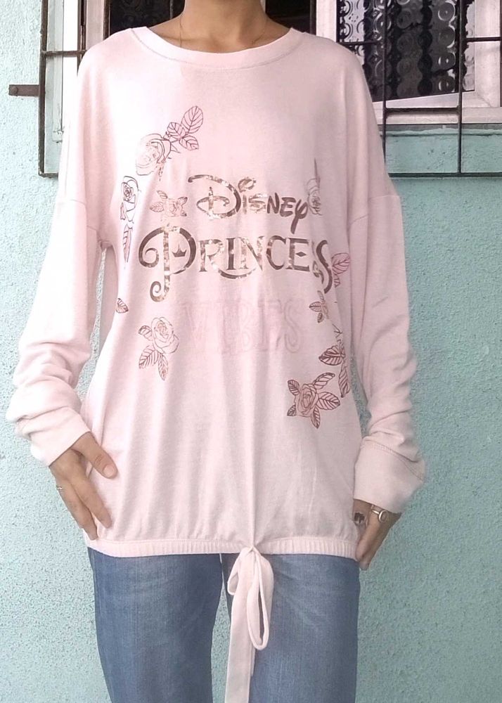 Disney Princess "Girls" Pink Tie-Front Top