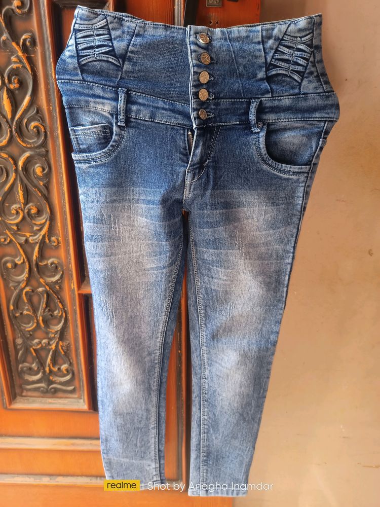 High Waist Jeans New With 5 Button