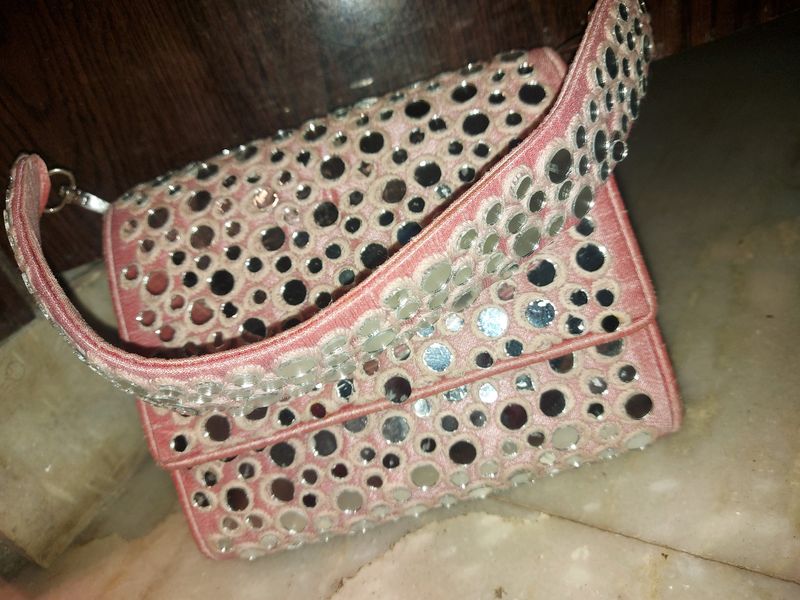✨Baby Pink Original Mirror Clutch Bag