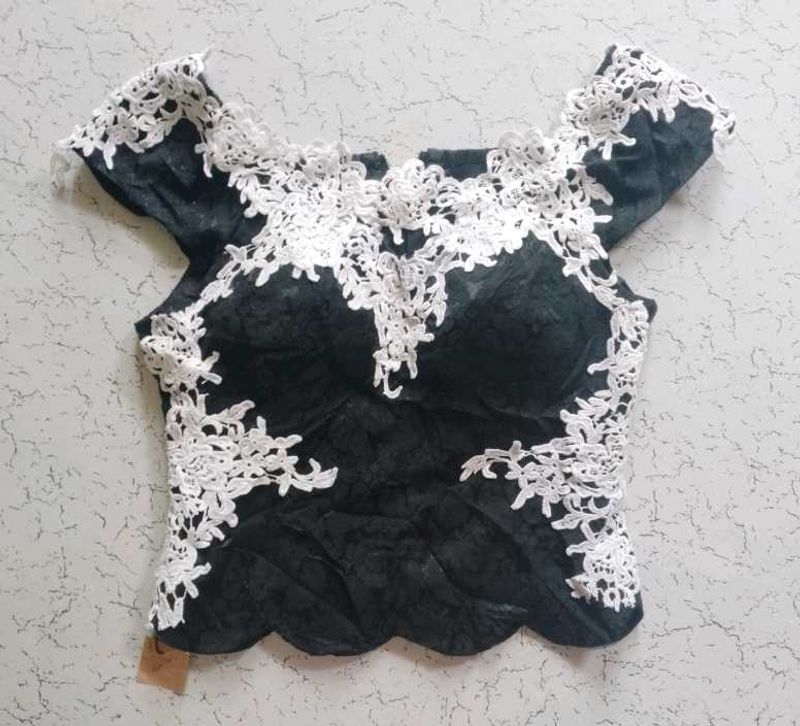 Elegant Black Lace Off-Shoulder Top