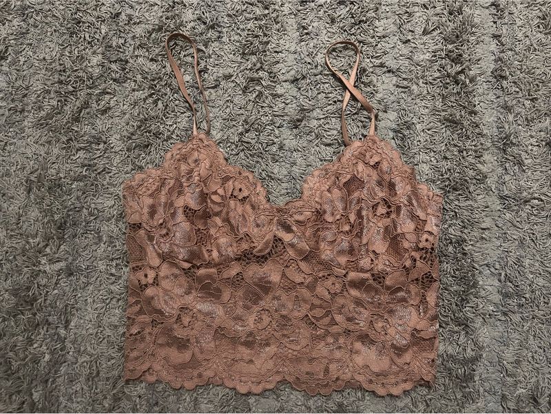 Zara Nude Brown Floral Lace