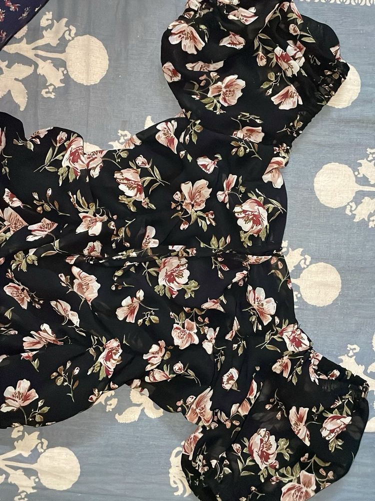 Chic Floral Print Midi Dress