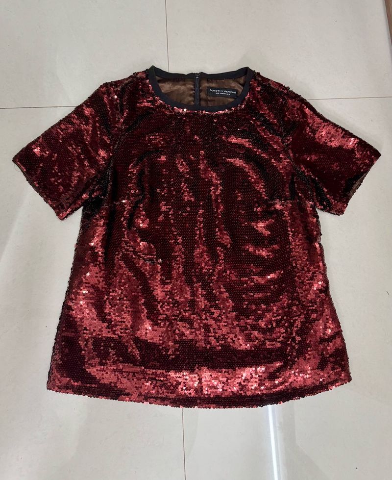 Retro Red Sequin Top