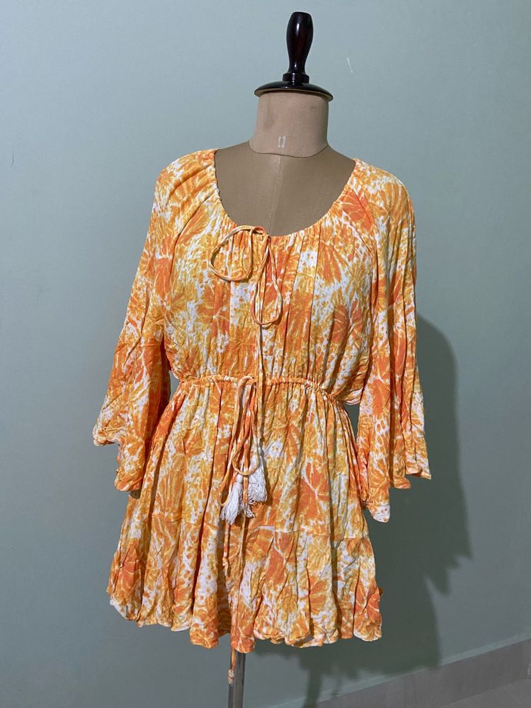 Vibrant Orange Vacation Dress