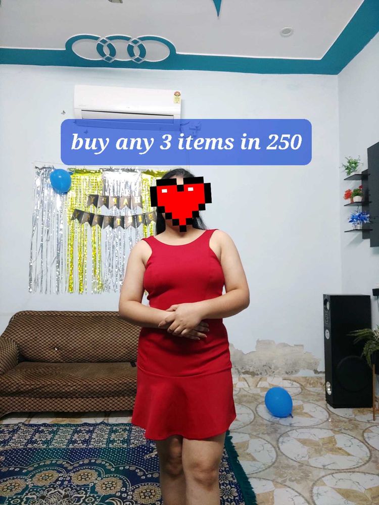 Cute Red Sleeveless Dress