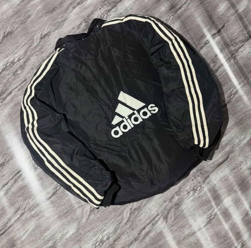 Adidas Black Jacket with White Stripes