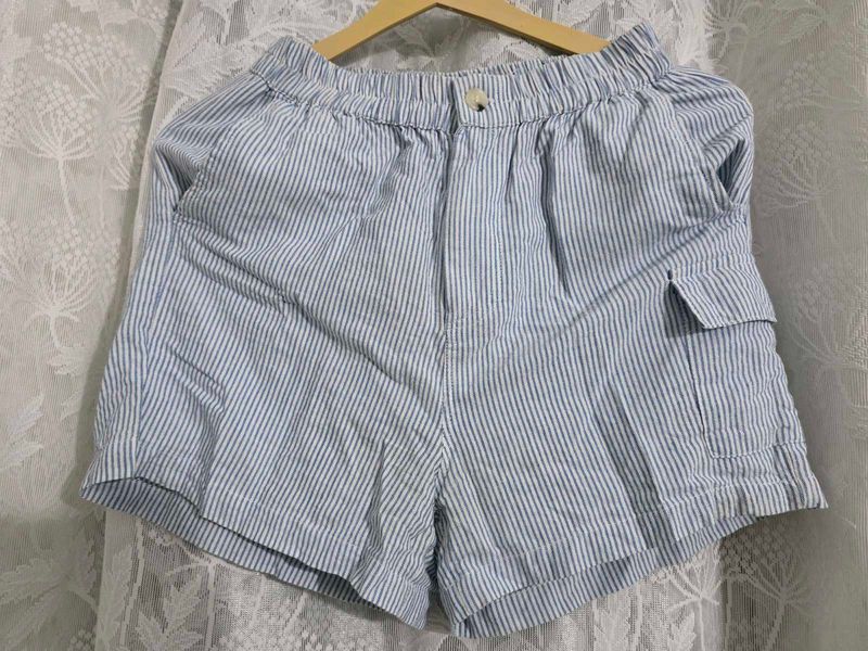 Zudio Striped Blue Casual Shorts